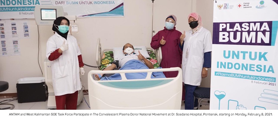 ANTAM and West Kalimantan SOE Task Force Participate in  The Convalescent Plasma Donor National Movement